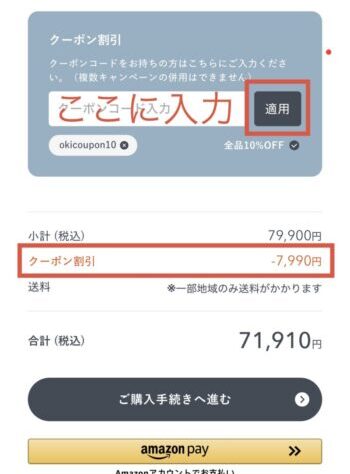 Amazonペイでの購入手続きのスクリーンショット
