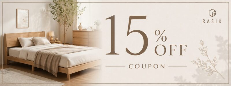 RASIKで使える15％OFFクーポンのイメージ画像