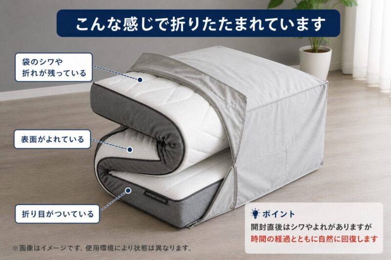 雲のやすらぎプレミアムが届くときのイ大きさや梱包のメージ画像