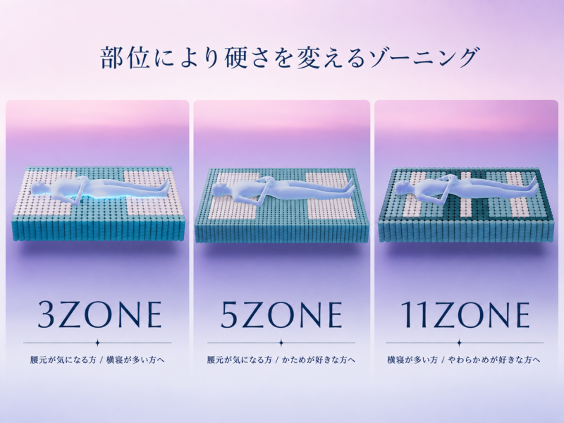 サータのゾーニングの種類を示した図解
