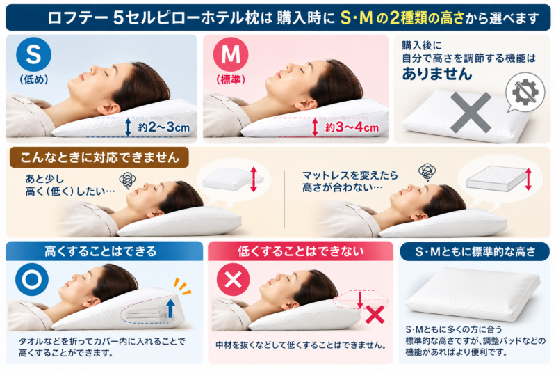 高さ調整ができないデメリットをまとめた図解
